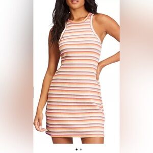 NWT Billabong Tomboy Mini Dress 90’s vibe Halter Bodycon Dress Size L/12
